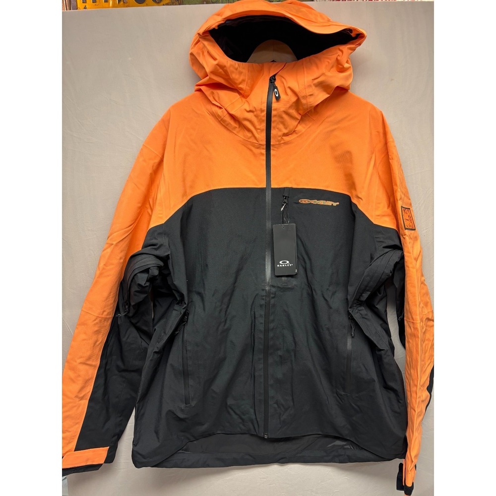 Oakley TC Skull Reduct Shell Jacket Mens‎ Blackout Soft Orange Hooded XL NWT
